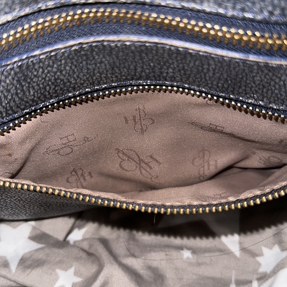 Cole Haan blue metallic leather crossbody adjustable strap gold accents cute 🥰 - Picture 8 of 13